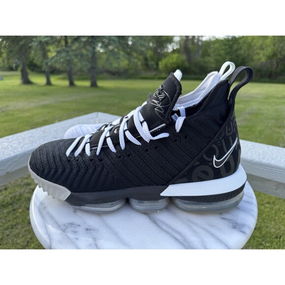 PRE-OWNED Nike LeBron 16 Equality BQ5969-101 Black & White Men US Size 12 main image 4